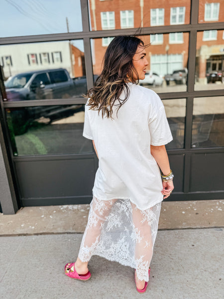 Lace Bottom Teeshirt Dress