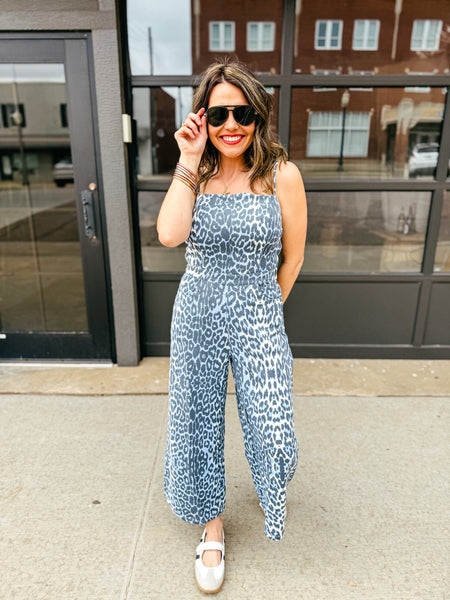 Blue Leopard Jumpsuit
