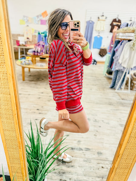 Perry Red Stripe Set