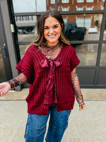 Wine Bow Sweater