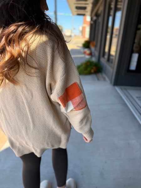 Plaid double layered cardigan