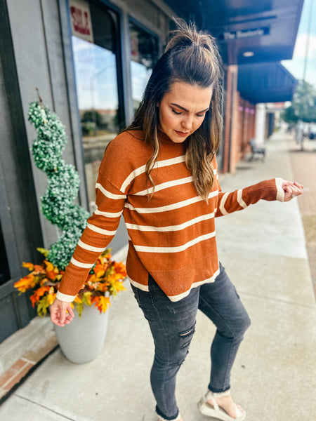 Toffee Stripe Sweater    