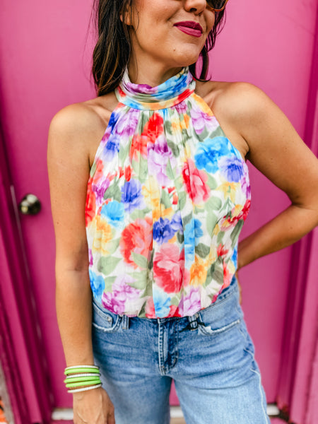 Watercolor Halter Bodysuit