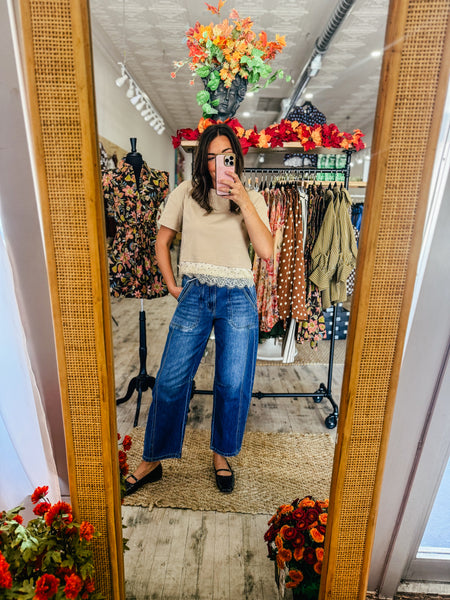 The "Main Character" Side-Button High Rise Barrel Jeans
