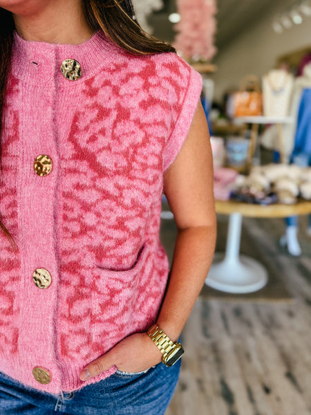 Pink Leopard Vest
