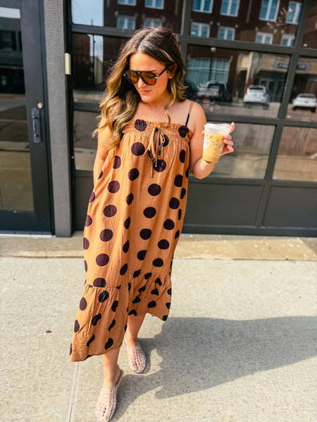 Chestnut Charm Polka Dot Maxi