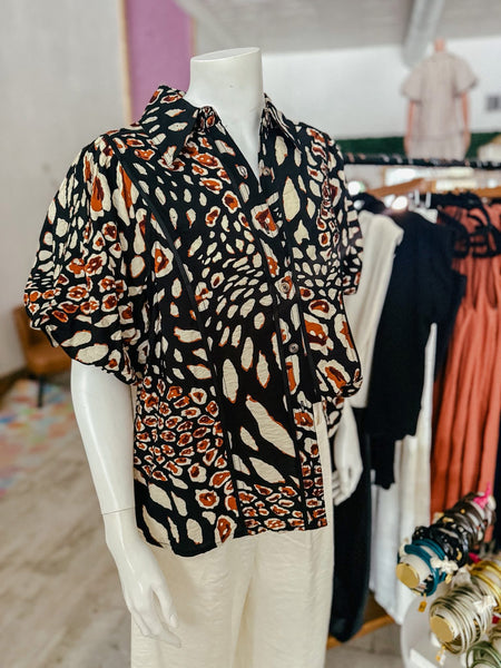 Jada Leopard Blouse