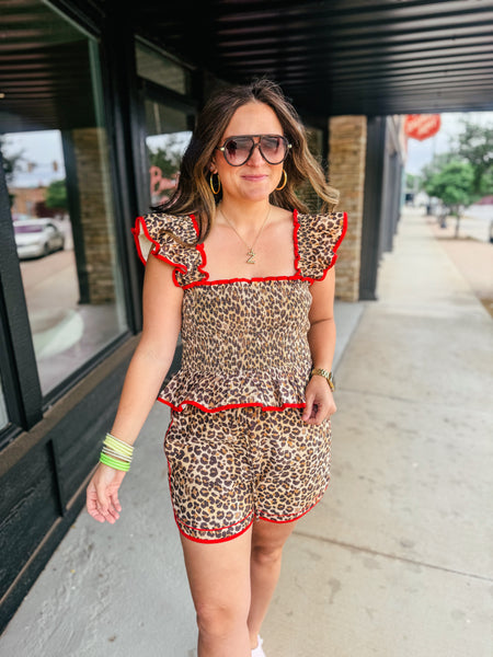 Leopard with red detail: select top and bottom