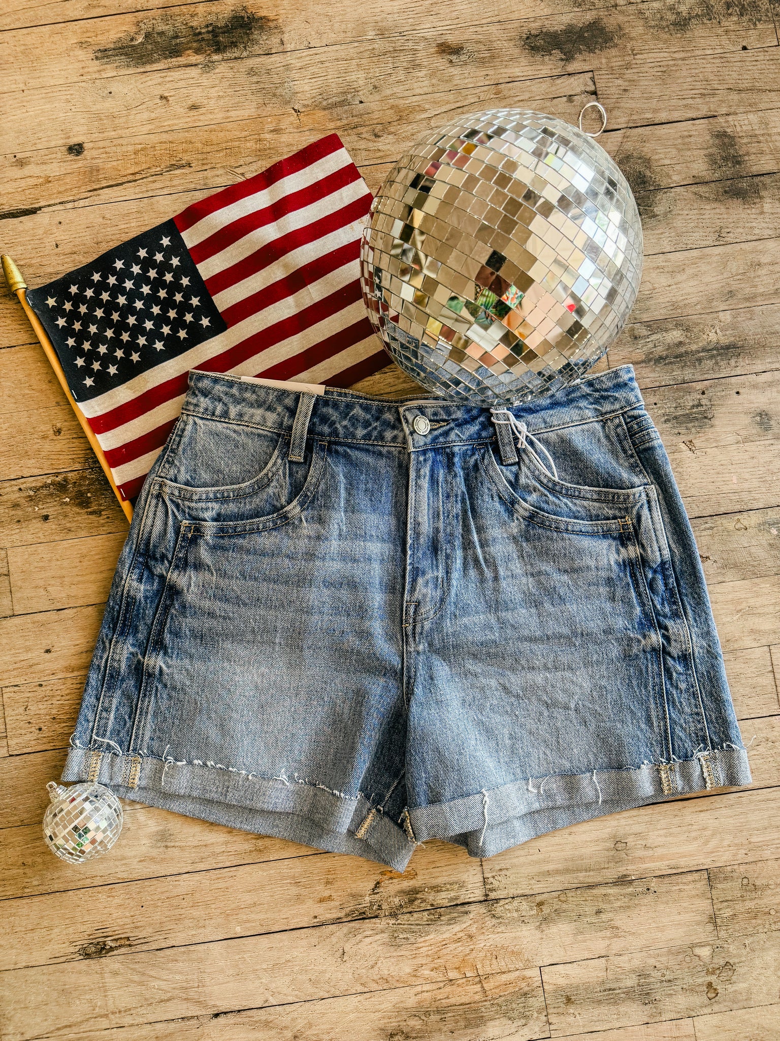 Rebecca High Rise Denim Shorts