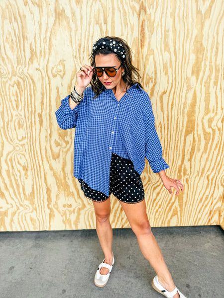 Oversized Checkered Button up