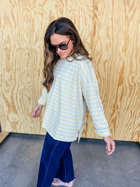 Butter and yellow stripe long sleeve