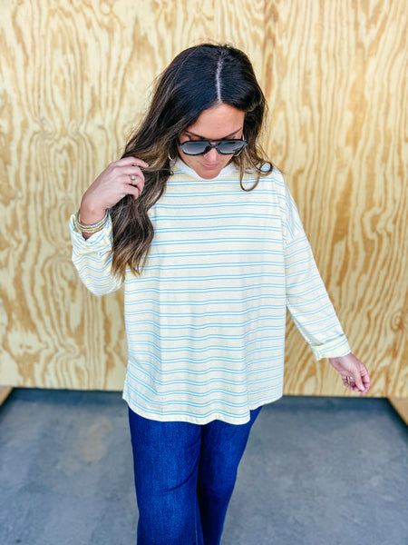 Butter and yellow stripe long sleeve