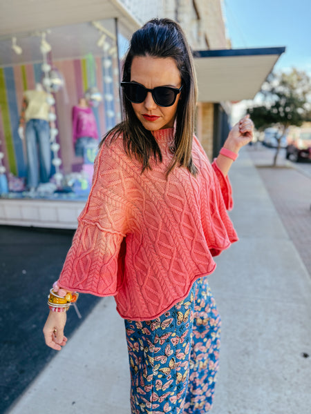 Ombre Cable Knit Sweater