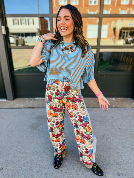 Easy Stripe Cropped Tee