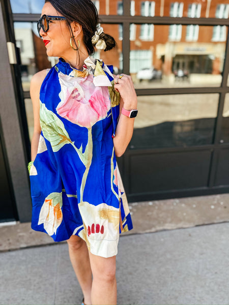 Cobalt Halter Dress