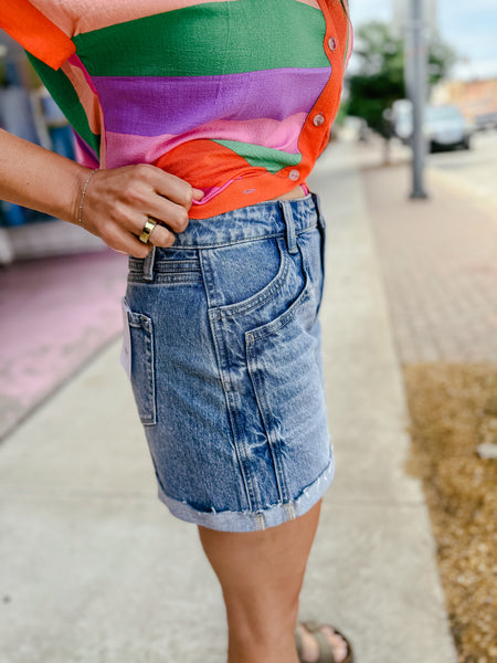 Rebecca High Rise Denim Shorts