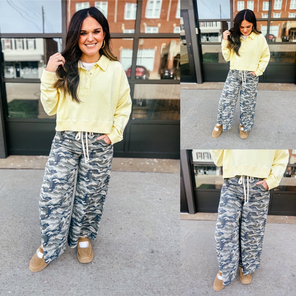Cassie Camo Wide Leg Pant