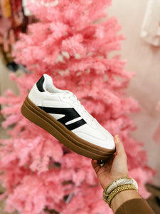 White and Black Platform Sneaker    