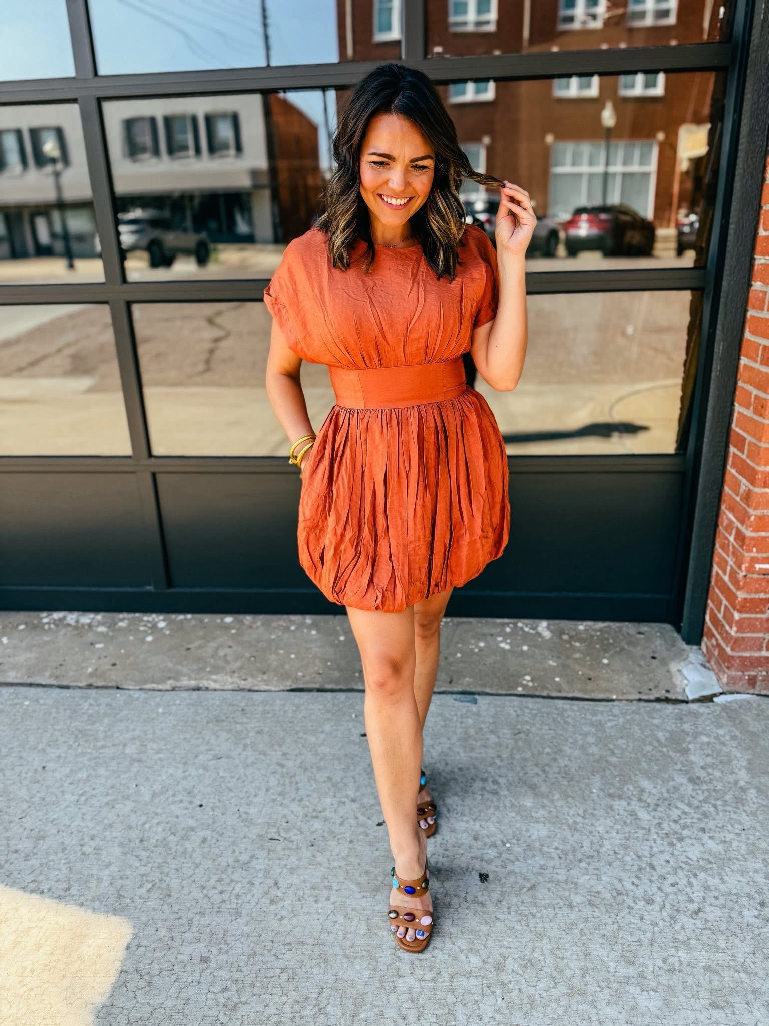 Rust Bubble Dress
