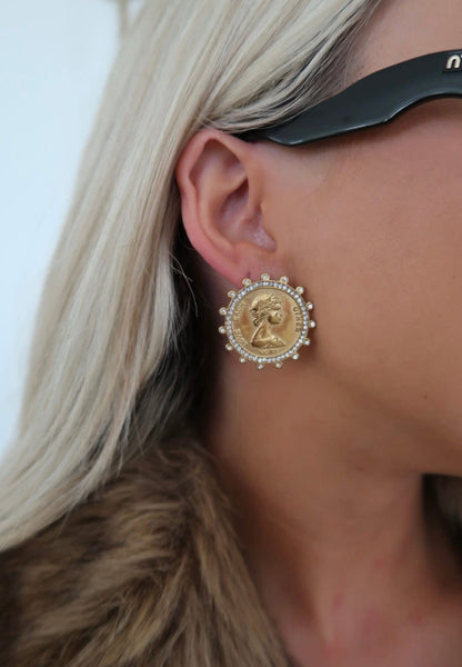 Coin Stud Earring