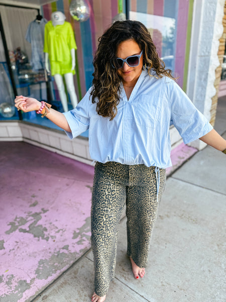 Leopard Denim Pants