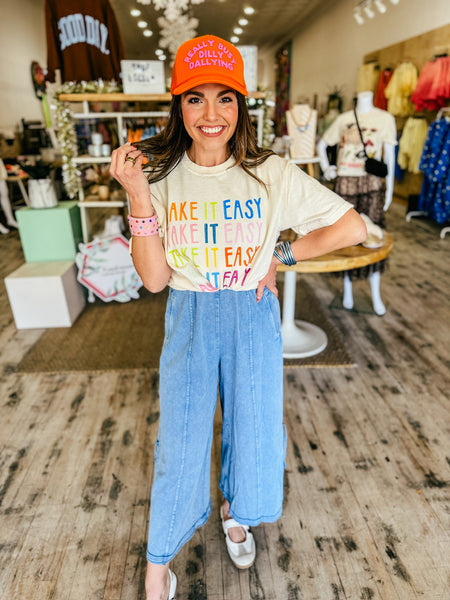 Blue Washed Terry Jumpsuit