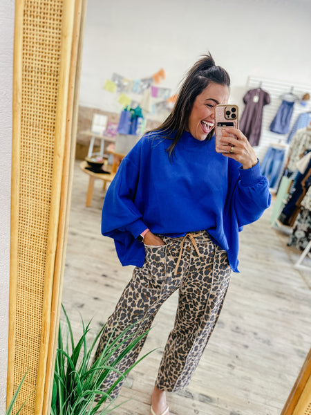 Katy Leopard Barrel Utility Pant