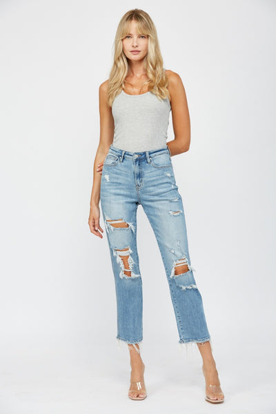 Luna High Rise Straight Denim    