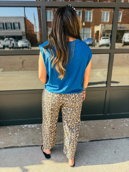 Katy Leopard Barrel Utility Pant