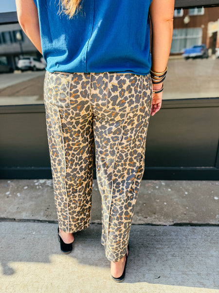Katy Leopard Barrel Utility Pant