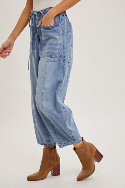 Ellie Drawstring Barrel Jeans PREORDER