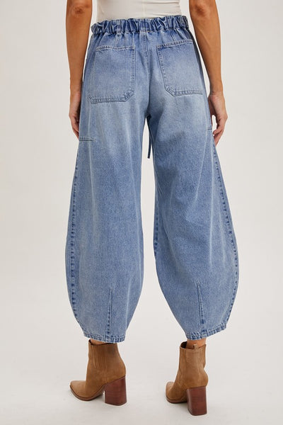 Ellie Drawstring Barrel Jeans PREORDER