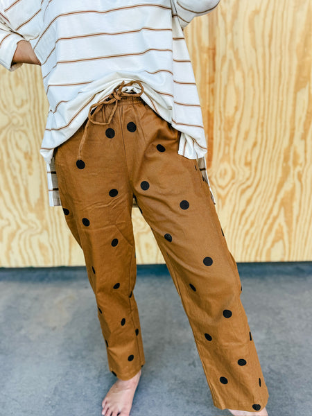 Camel/Brown Polka Dot Pant