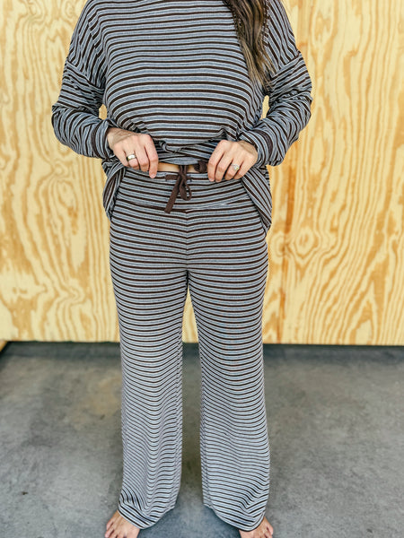 Langstong Brown and Grey Multi Stripe Set