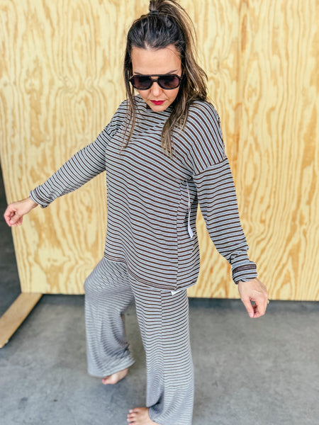 Langstong Brown and Grey Multi Stripe Set