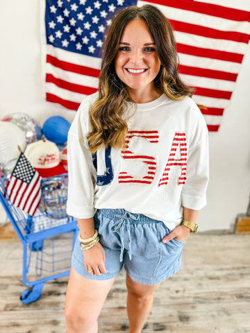 Patchwork USA Tee