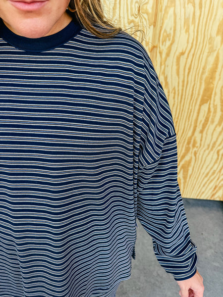 Loren Navy Multi Stripe Set