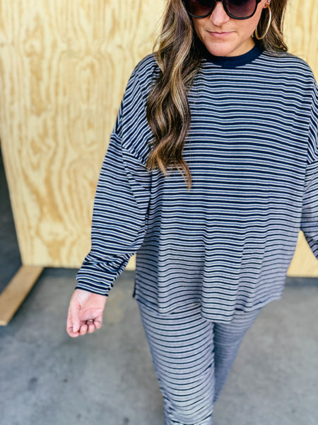 Loren Navy Multi Stripe Set
