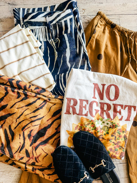 Wild Edge Tiger Stripe Wide-Leg Denim Pants