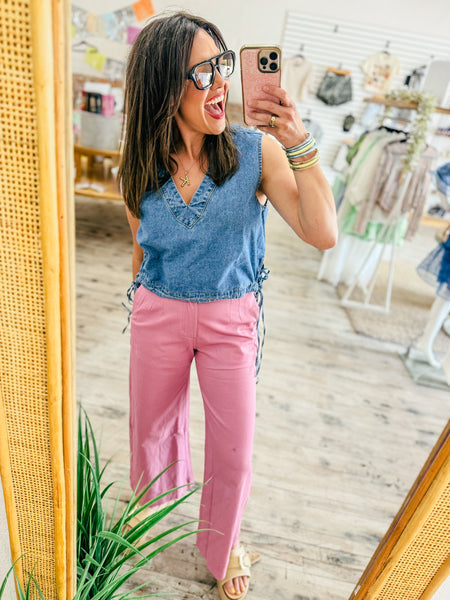 Morgan Denim Top