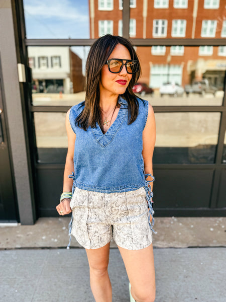 Morgan Denim Top