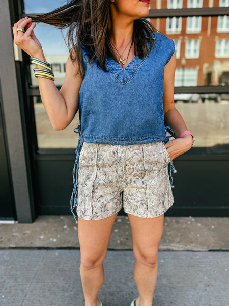 Snake Print Shorts