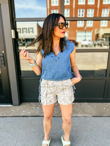 Snake Print Shorts