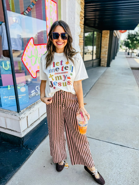 Let Me Tell You About My Jesus Graphic Crop Tee