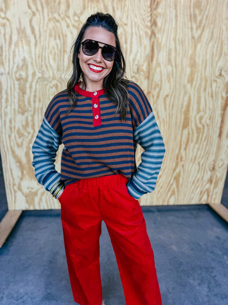 Pop of Poppy Sweater