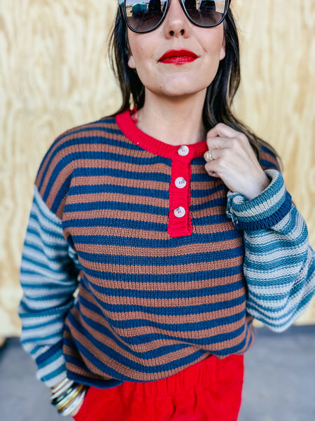 Pop of Poppy Sweater