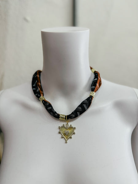 Rich Scarf Charm Necklace Carter Heart