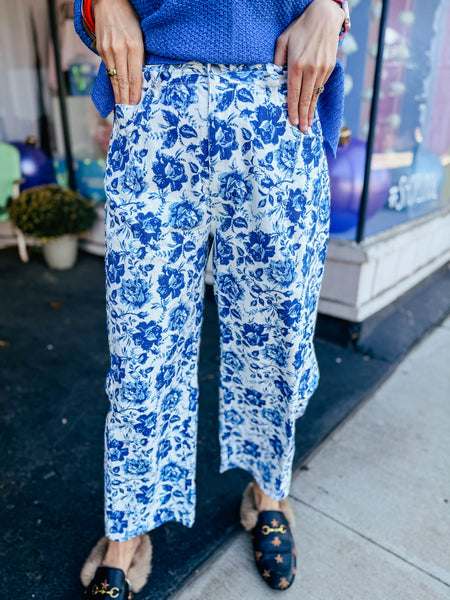 Loveshack Barrel Jeans Small Ivory/Blue