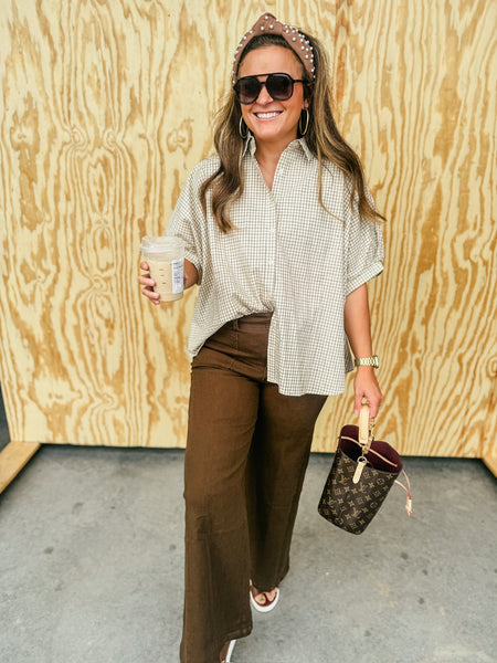 Oversized Plaid Blouse