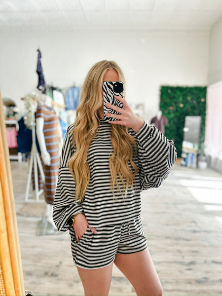 Cara Black Stripe Set